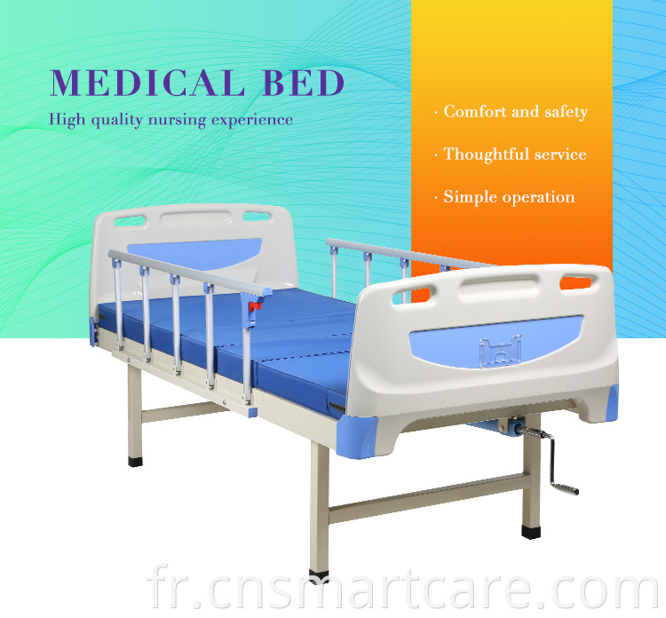 2 function manual hospital caregiver bed stainless steel